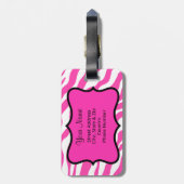 Orange & Pink Zebra & Cheetah Personalisiert Gepäckanhänger (Rückseite vertikal)