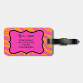 Orange Pink Zebra Leopard Hautidentifikation Gepäckanhänger (Rückseite horizontal)