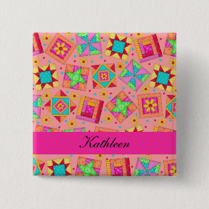 Orange pinkfarbenes button