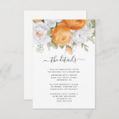 Orange Piper White Ranunculus Florals Begleitkarte (Vorne/Hinten)