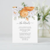 Orange Piper White Ranunculus Florals Begleitkarte (Stehend Vorderseite)