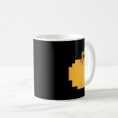 Orange Pixel 8-Bit-Arcade-Videospiel passende Kost Kaffeetasse (VorderseiteRechts)