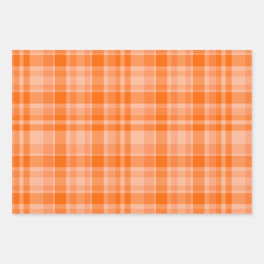 Orange Plaid & Black & White Geschenkpapier Set (Vorderseite)