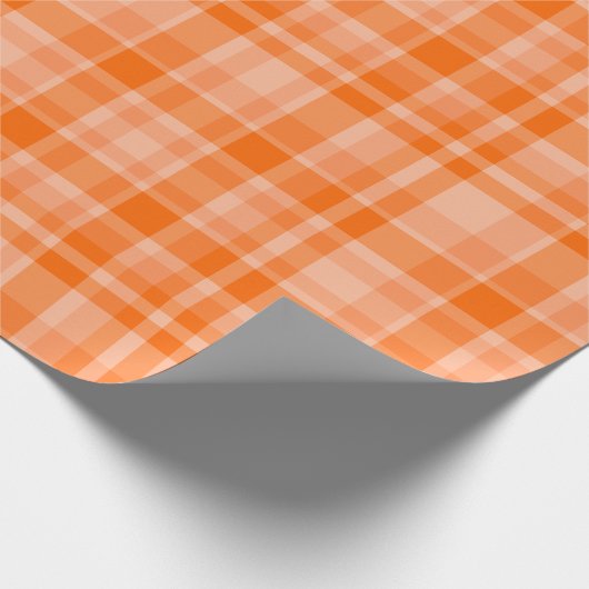 Orange Plaid Geschenkpapier (Ecke)
