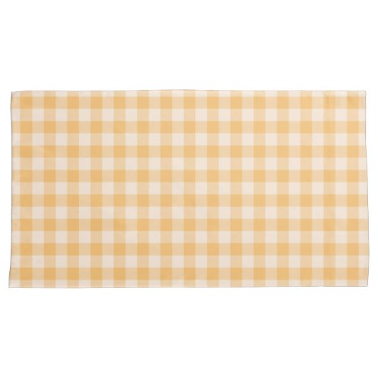 Orange Plaid Pattern Pair Of Pillowcases Kissenbezug (Vorderseite-Rechts)