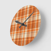 Orange plaid runde wanduhr (Winkel)