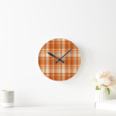 Orange plaid runde wanduhr (Zuhause)