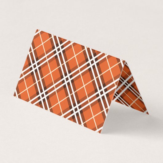 Orange Plaid Visitenkarten (Rückseite)