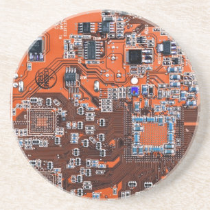 Orange-Platine für Computergeek-Schaltkreise Getränkeuntersetzer