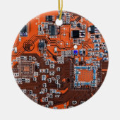 Orange-Platine für Computergeek-Schaltkreise Keramikornament (Vorne)