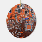Orange-Platine für Computergeek-Schaltkreise Keramikornament (Links)