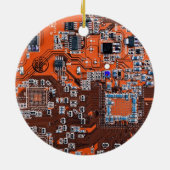 Orange-Platine für Computergeek-Schaltkreise Keramikornament (Hinten)