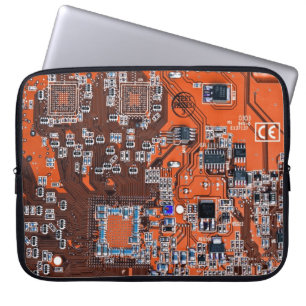 Orange-Platine für Computergeek-Schaltkreise Laptopschutzhülle