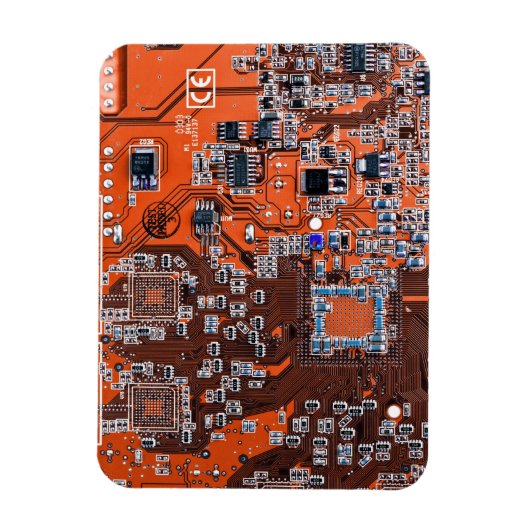 Orange-Platine für Computergeek-Schaltkreise Magnet (Vertikal)