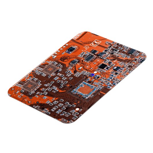 Orange-Platine für Computergeek-Schaltkreise Magnet (Linke Seite)