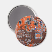 Orange-Platine für Computergeek-Schaltkreise Magnet (Vorderseite/Rückseite)