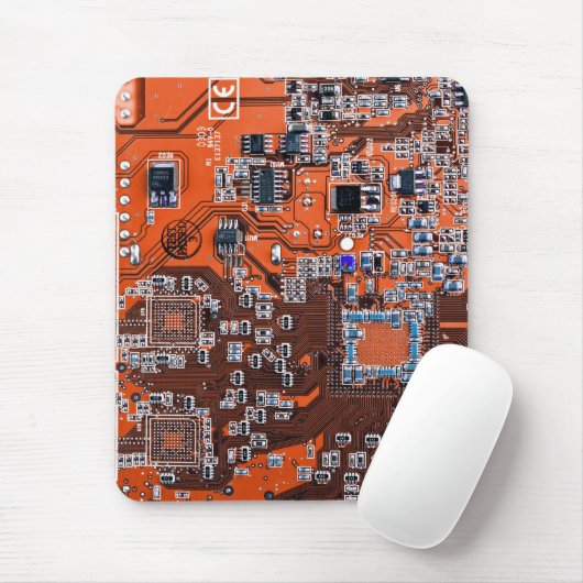Orange-Platine für Computergeek-Schaltkreise Mousepad (Mit Mouse)