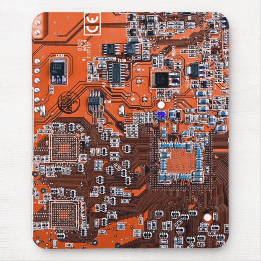 Orange-Platine für Computergeek-Schaltkreise Mousepad (Vorne)