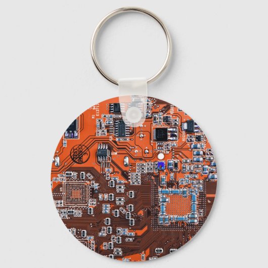 Orange-Platine für Computergeek-Schaltkreise Schlüsselanhänger (Vorderseite)