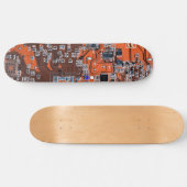 Orange-Platine für Computergeek-Schaltkreise Skateboard (Horizontal)