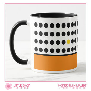 Orange Playful Polka Dots Farbblock Tasse