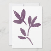 Orange & Plum Blätter Hübsche Typografie Einladung (Rückseite)