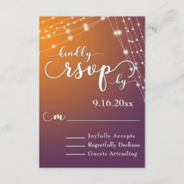 Orange Plum Ombre & Light Strings Wedding RSVP