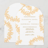 Orange Plumeria Wedding Einladung (Vorne/Hinten)