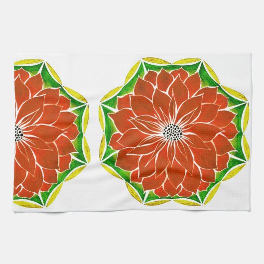 ORANGE POINSETTIA Entwurf Handtuch (Horizontal)