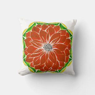 ORANGE POINSETTIA Entwurf Kissen