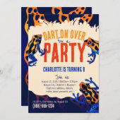 Orange Poison Dart Frosch Einladung zum Geburtstag (Vorne/Hinten)