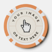 Orange Poker Chips - Benutzerdefiniert Bild/Text h (Rückseite)