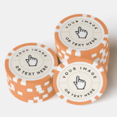 Orange Poker Chips - Benutzerdefiniert Bild/Text h (Stapel)