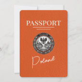Orange Poland Passport Save the Date (Vorderseite)