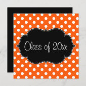 Orange Polka Dot Abschluss Ankündigung (Vorne/Hinten)