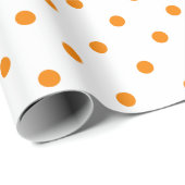 Orange Polka Dot auf weiße große Räume Geschenkpapier (Rolleneckpunkt)