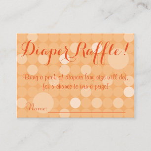 Orange Polka Dot Baby Dusche Windeln Raffel Ticket Begleitkarte