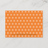 Orange Polka Dot Baby Dusche Windeln Raffel Ticket Begleitkarte (Rückseite)