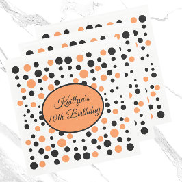 Orange Polka Dot Birthday Serviette
