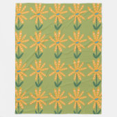 Orange polka dot Blume Fleecedecke (Vorderseite)