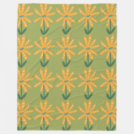 Orange polka dot Blume Fleecedecke