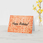Orange Polka Dot, glücklich zum Geburtstag! Karte (Gelbe Blume)