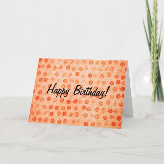 Orange Polka Dot, glücklich zum Geburtstag! Karte (Vorderseite)