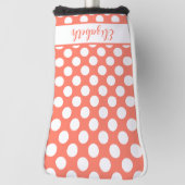 Orange polka dot golf head cover custom name golf headcover (Rotieren 90)