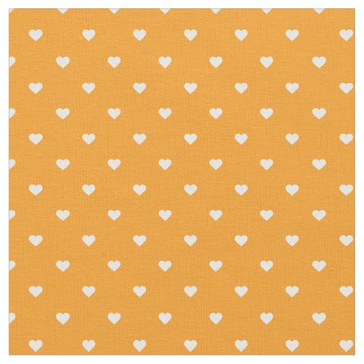 Orange Polka Dot Hearts Stoff (Nahaufnahme)