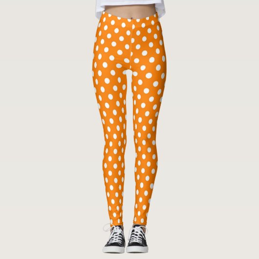 Orange Polka Dot Leggings (Vorderseite)