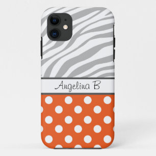 Orange Polka Dot Light Zebra Print iPhone 5 Fall Case-Mate iPhone Hülle