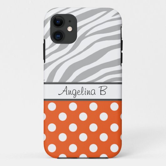 Orange Polka Dot Light Zebra Print iPhone 5 Fall Case-Mate iPhone Hülle (Rückseite)
