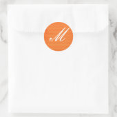 Orange Polka Dot Mit Monogramm Sticker (Tasche)