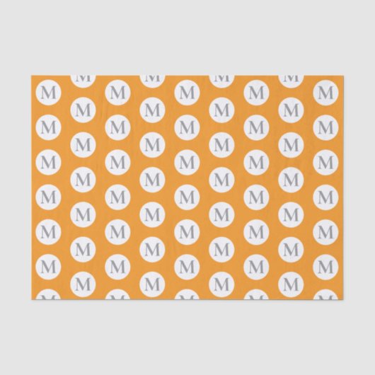 Orange Polka Dot Monogram Seidenpapier (Vorderseite)